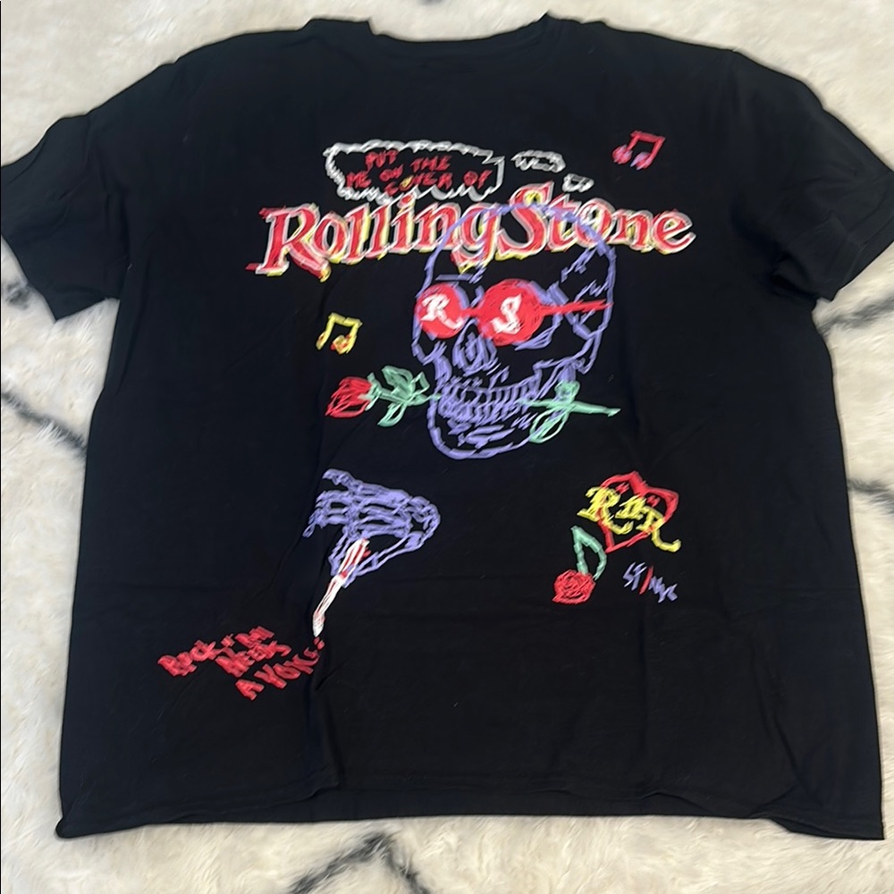 Black Rolling Stone Graphic T-Shirt